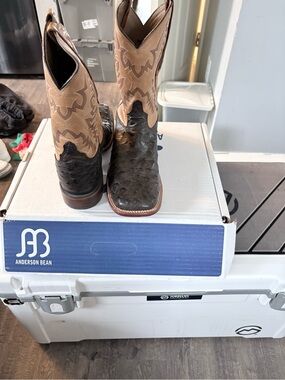 Anderson Bean Brown and Tan Men's Western Cowboy Boots